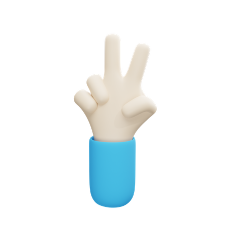 Geste à deux doigts  3D Illustration