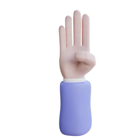 Geste à quatre doigts  3D Icon