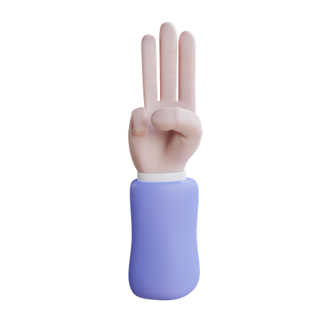 Geste à trois doigts  3D Icon