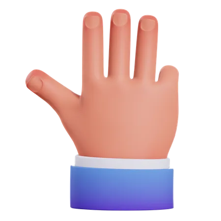 Geste à trois doigts  3D Illustration