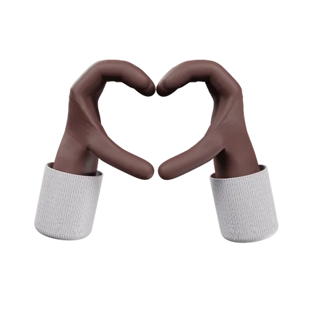 Coeur faisant un geste  3D Illustration