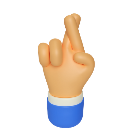 Geste de croisement des doigts  3D Icon