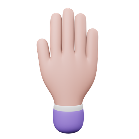 Geste de la main à cinq doigts  3D Illustration