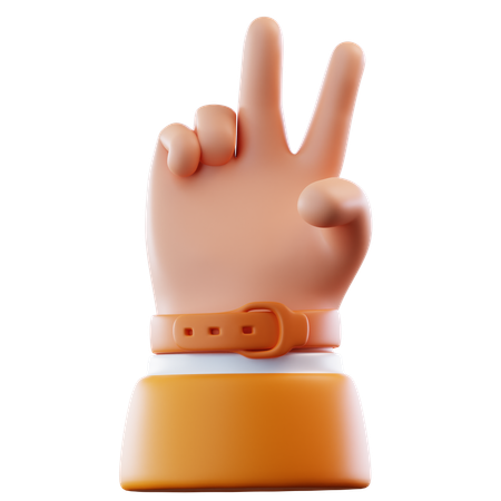 Geste de la main à deux doigts  3D Icon