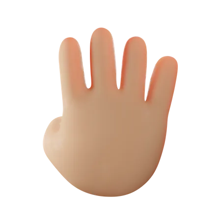 Geste de la main à quatre doigts  3D Illustration