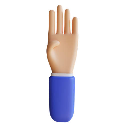 Geste de la main à quatre doigts  3D Illustration