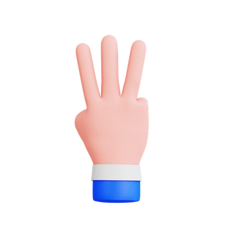 Geste de la main à trois doigts  3D Icon