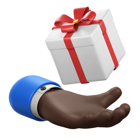 Geste de la main avec cadeau  3D Icon