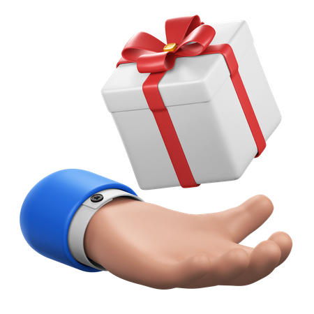 Geste de la main avec cadeau  3D Icon