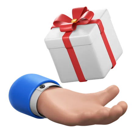 Geste de la main avec cadeau  3D Icon
