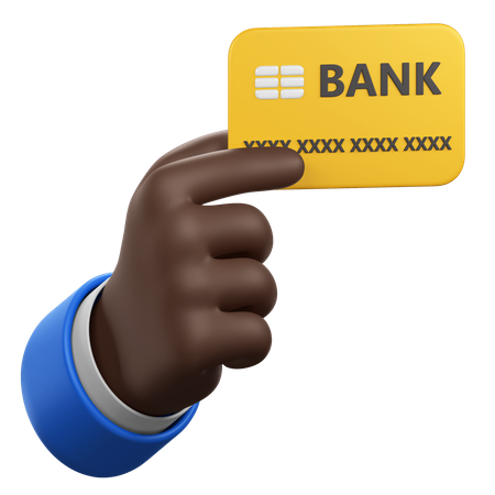 Geste de la main avec carte bancaire  3D Icon