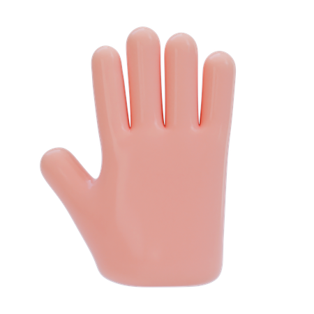 Geste de la main avec cinq chiffres  3D Icon