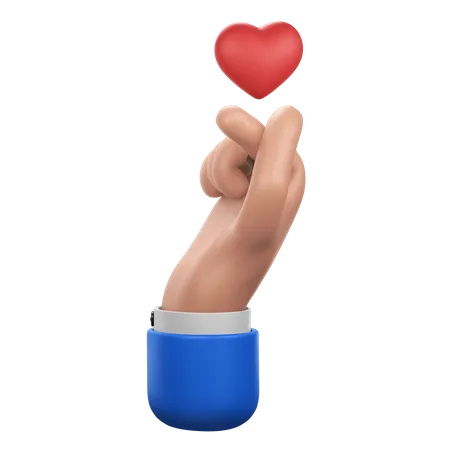 Geste de la main avec coeur  3D Icon