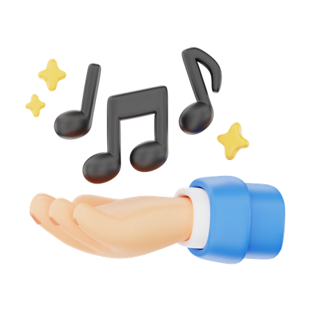 Geste de la main avec le ton de la musique  3D Icon