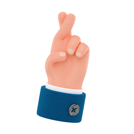 Geste de la main avec les doigts croisés  3D Icon