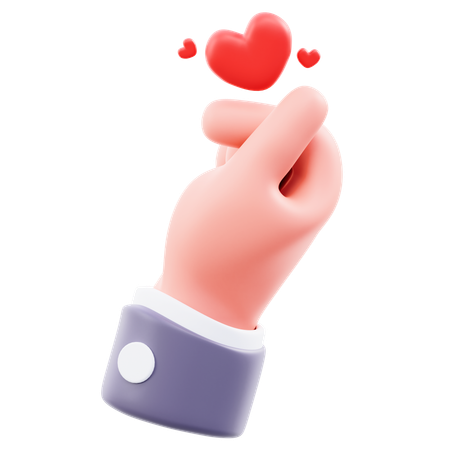 Geste de la main d'amour  3D Icon