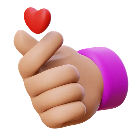 Geste de la main d'amour  3D Icon