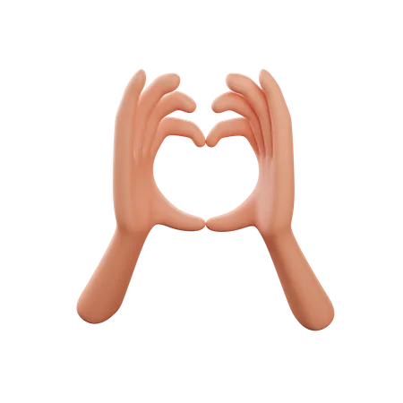 Geste de la main d'amour  3D Icon