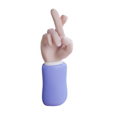 Geste de la main du doigt croisé  3D Icon