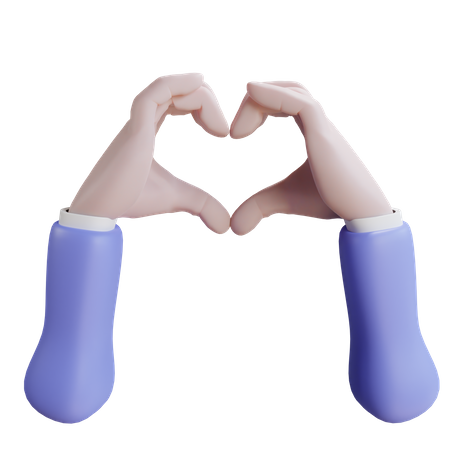 Geste de la main du coeur  3D Icon