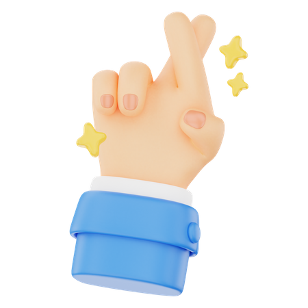 Geste de la main du doigt croisé  3D Icon