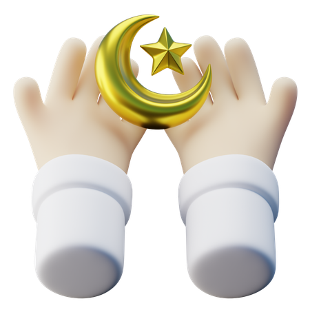 Geste de la main dua islamique  3D Icon
