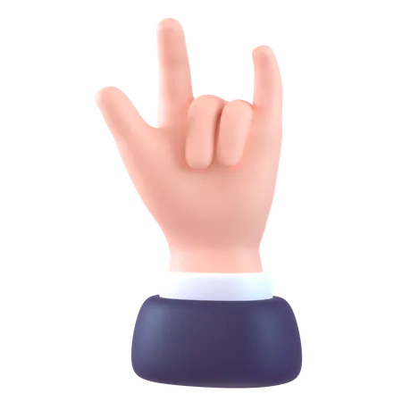 Geste de la main en métal  3D Icon