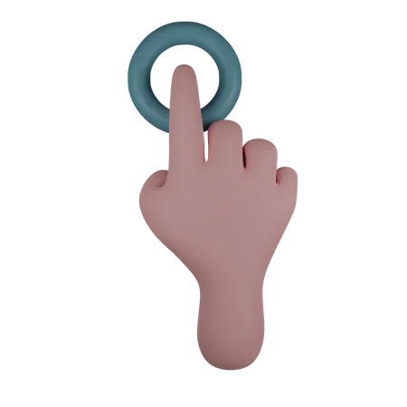 Geste de la main en un seul clic  3D Illustration