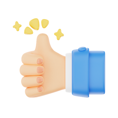 Geste de la main pouce levé  3D Icon