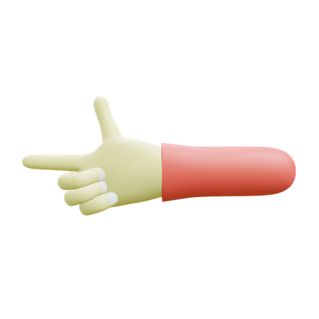 Geste de la main pour tirer une arme à feu  3D Icon