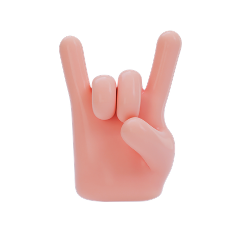 Geste de la main rock  3D Icon