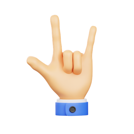 Geste de la main rock  3D Icon