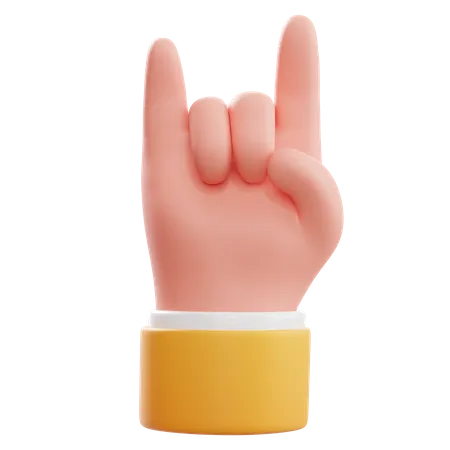 Geste de la main rock  3D Icon