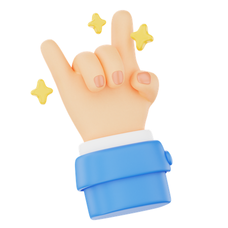 Geste de la main rock and roll  3D Icon