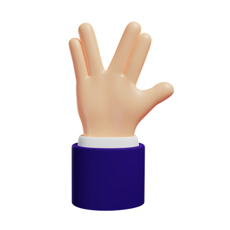 Geste de la main salut vulcain  3D Icon