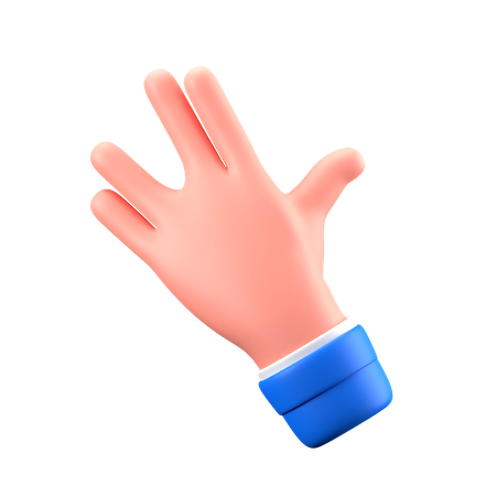 Geste de la main salut vulcain  3D Icon