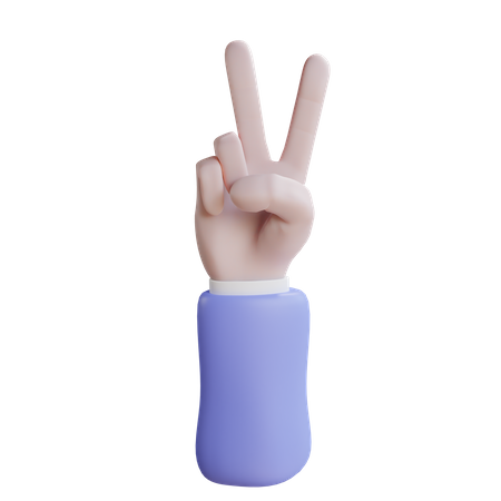 Geste de la main signe de paix  3D Icon