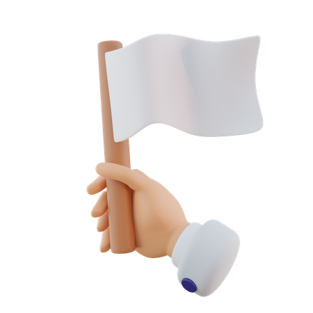 Geste de la main tenant le drapeau blanc  3D Icon