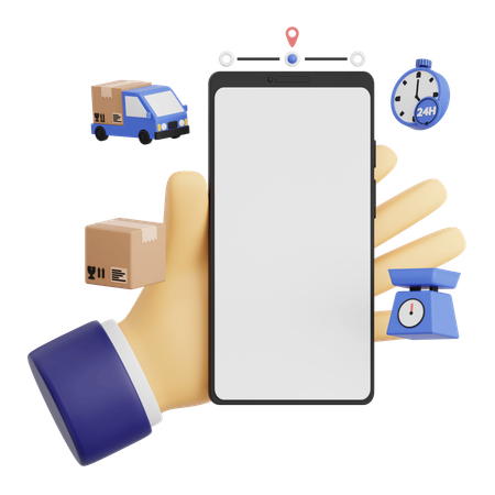 Geste De La Main Tenant Un Smartphone Avec Livraison  3D Icon