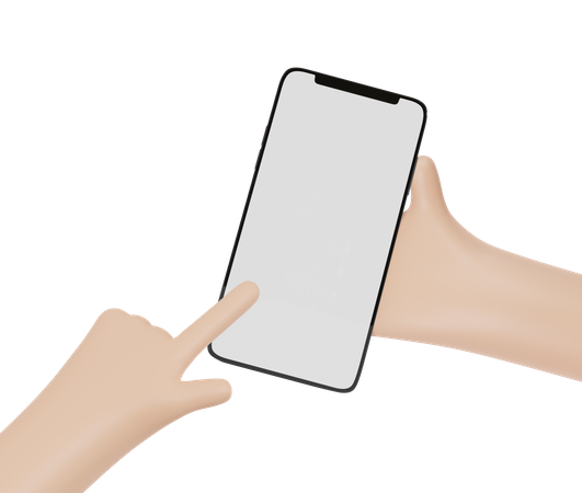 Geste de maintien du mobile  3D Icon
