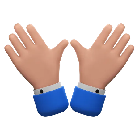 Les Deux Mains Ouvertes Vers Le Spectateur Tous Les Doigts Ecartes 3D Icon