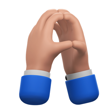 Geste des mains pensantes  3D Icon