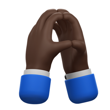 Geste des mains pensantes  3D Icon