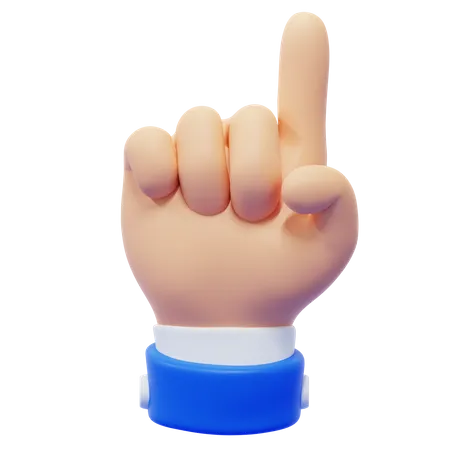 Geste de la main avec un doigt  3D Icon