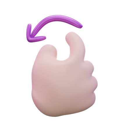 Geste „Linke Hand drehen“  3D Icon
