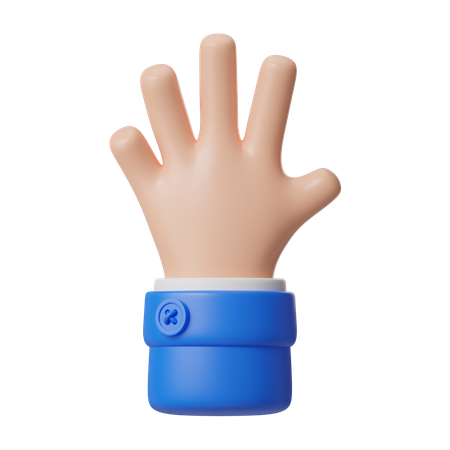 Geste de la main paume ouverte  3D Icon