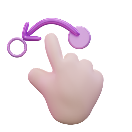 Geste mit der linken Hand ziehen  3D Icon