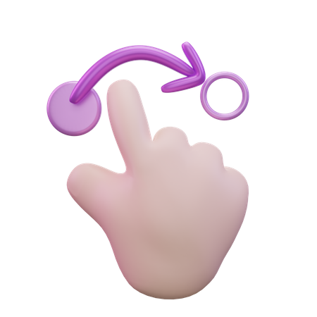 Geste mit der rechten Hand ziehen  3D Icon