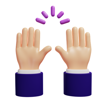 Geste mit erhobener Hand  3D Illustration