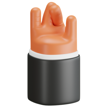Geste mit gekreuzten Fingern  3D Icon